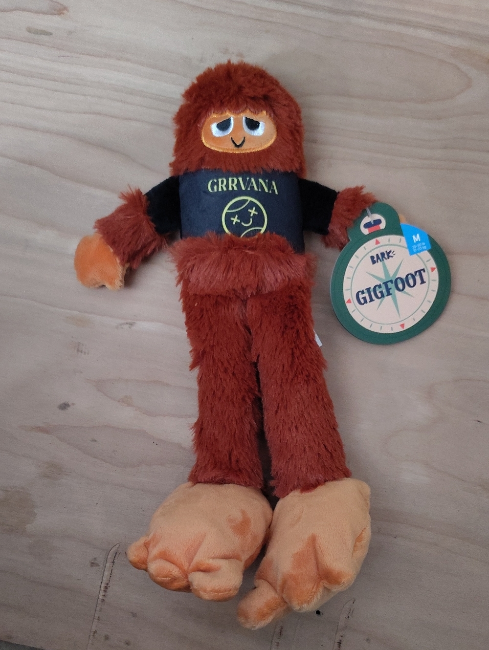 Bark Brown and Orange GigFoot Plush Monster - Grrvana Tee